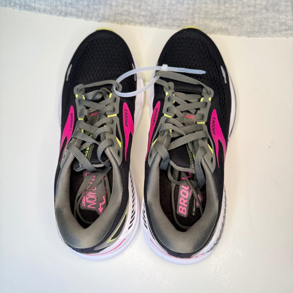 Brooks Adrenaline GTS 23 Womens Running Shoes Black Pink Lime 6.5 B 1203811B037 - Picture 4 of 10